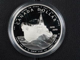 2010 Canada Proof Silver Dollar 100th Anniversary Of The Navy.  9999 Box &