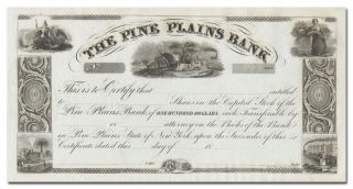 Pine Plains Bank Stock Certificate - 1800 