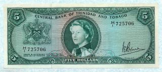 Trinidad & Tobago 5 Dollars 1964 P27c Xf