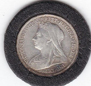 Sharp 1898 Queen Victoria Sixpence (6d) Silver (92.  5) Coin