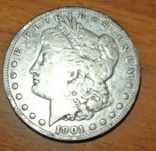 Raw 1901 - S Morgan $1 Uncertified Ungraded San Francisco Silver Dollar Coin