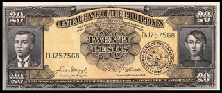 Philippines 20 Pesos 1949 P - 137d UNC / BONIFACIO / EMILIO / 2