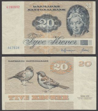 Denmark 20 Kroner 1979 (vg - F) Banknote P - 49a