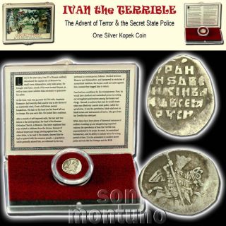 Ivan Iv The Terrible Medieval Russian Silver Empire Coin In Display Box With