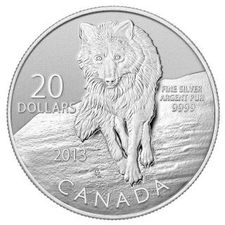2013 Canada $20 Fine Silver Coin - Wolf