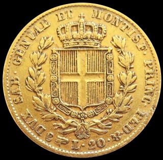 1834 GOLD SARDINIA ITALIAN STATES 20 LIRE 6.  4516 GRAMS CARLO ALBERTO COIN 2