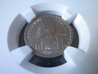 French Indochina 10 Cents 1939 Nickel No Dots Ngc Unc Details