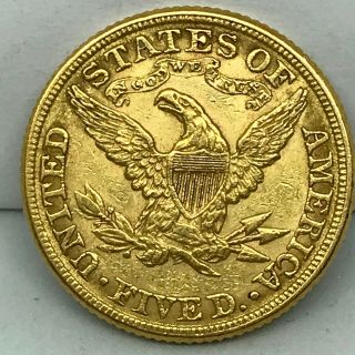 1881 GOLD UNITED STATES $5 DOLLAR LIBERTY HEAD HALF EAGLE COIN. 4