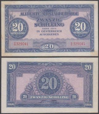 Austria - Wwii Allied Military Currency,  20 Schilling,  1944,  Au (corner Stains)