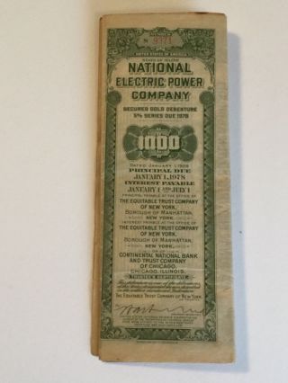 State Of Maine 1978 National Electric Power Company Secured Gold Debenture 1000