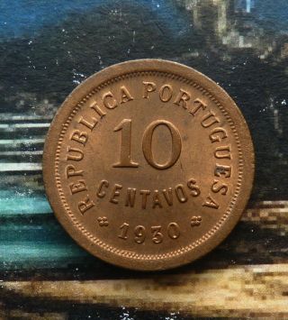 Bn2468 - Cap Verde - Coin 10 Centavos 1930 Unc Km 2