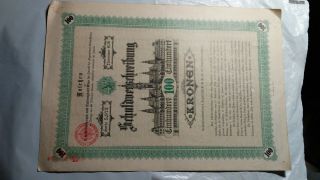 Austria 1892 Ninety Year 4 Debenture Bond Certificates