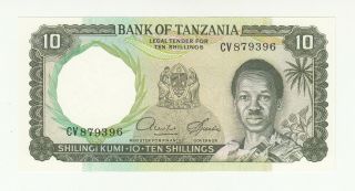 Tanzania 10 Shillings 1966 Aunc/unc P2d @
