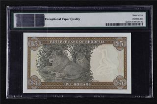 1979 Rhodesia Reserve Bank 5 Dollars Pick 40a PMG 67 EPQ Gem UNC 2