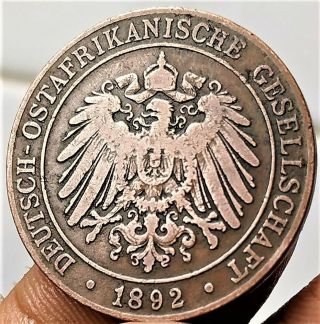 German East Africa,  1 Pesa,  Wilhelm Ii,  1892,  Km 1,  Copper Coins (b - 490)