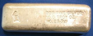 10 Oz Golden Analytical Silver Bar.  999 - No.  E6341