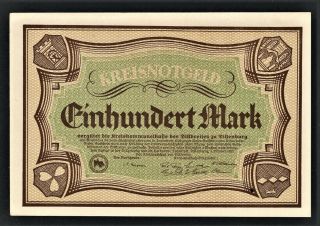 Vad - Dillenburg - 100 Mark Inflation Note - 3 Unc