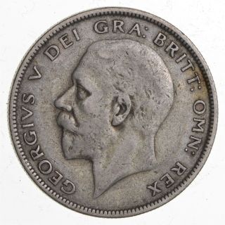 World Coin - 1928 Great Britain 1/2 Crown - 13.  8g - World Silver Coin 053