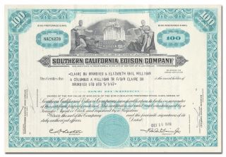 Southern California Edison Company Stock Certificate