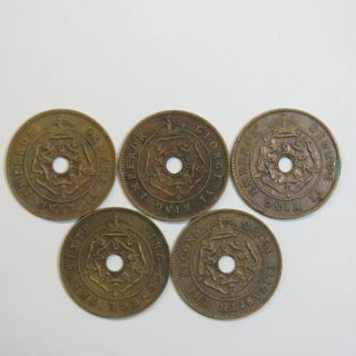 Rhodesia half penny - 1943,  1943,  1944,  1952,  1954 - (29917A0619N) 2