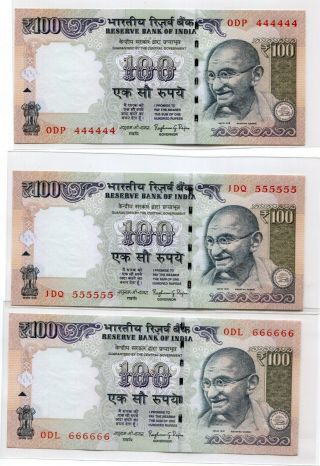 INDIA GANDHI 100 RUPEES SOLID NUMBER 111111 to 999999 SET 2