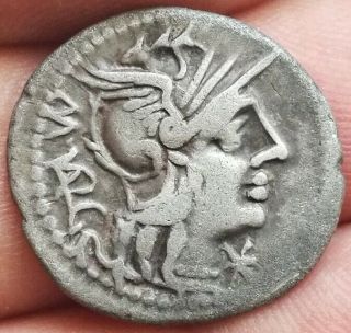 Roman Republic Silver Denarius M Vargunteius 130 Bc Jupiter Quadriga Roma Helmet