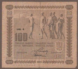 1922 (32/45) Finland 100 Markkaa Note
