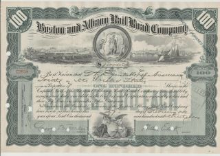 Boston & Albany Railroad Company Stock Certificate Grey