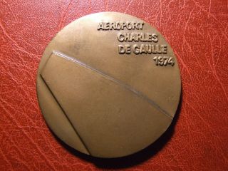 Charles De Gaulle Airport Of Paris 1974 Medal By Gilioli