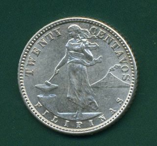 1917 S Philippines 20 Centavos.