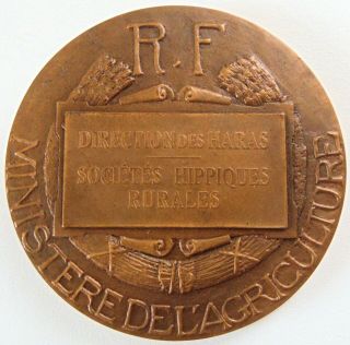 FRENCH BRONZE HORSE MEDAL CAVALERIE RURALE BY BOUCHARD 2
