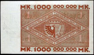 ESSEN 1923 1 Billion Mark Inflation Notgeld German Banknote 1 Milliarde 2