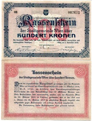Austria 100 Kronen 1918 P Nl Xf/au