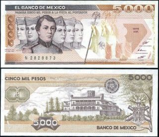 Mexico 5000 5,  000 Pesos 1987 P 88 Au - Unc
