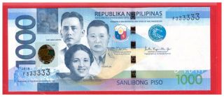 2019 Philippines 1000 Peso Ngc Duterte Espenila Single Prefix Solid F 333333 Unc