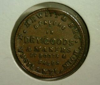 1864 Civil War Era Store Card Mi - 960 - A - 3a Circulated Great Looking Coin