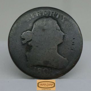 1808 Draped Bust Half Cent,  Mintage Only 400,  000 Coins - B16191