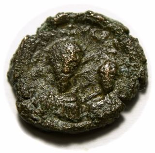 Heraclius,  With Heraclius Constantine.  610 - 641.  Æ 12 Nummi (18mm,  4.  64 Gm)