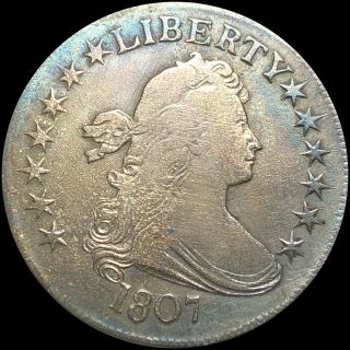 1807 Draped Bust Half Dollar Nicely Circulated High End Philadelphia Silver Coin