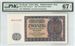 Germany - Democratic Republic 1955 P - 19a Pmg Gem Unc 67 Epq 20 Mark
