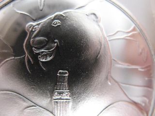 1995 Rare Classic Coke,  Coca Cola Proof Polar Bear Coin 1 - Oz Silver.  999,  Gold