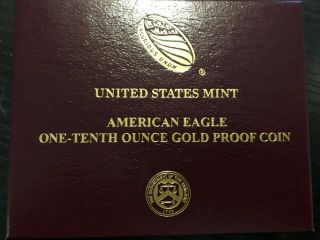2018 1/10 Oz $10 Gold American Eagle Proof - Oiginal Packaging W/ Certificate