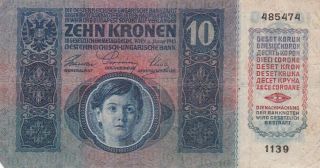 1915 Austria 10 Kronen Note,  Pick 19