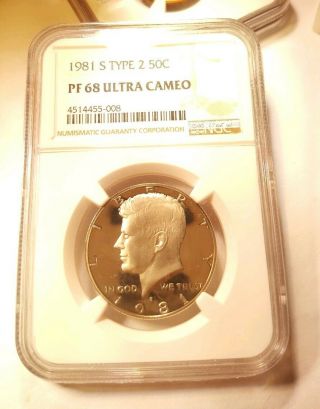 1981 S Type 2 Proof Kennedy Clad Half Dollar Coin Ngc Pf68 Ucam Dcam Certified