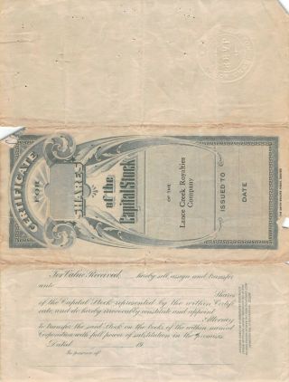 Lance Creek Royalties Company Capital Stock Certificate 1919 2