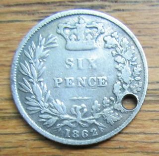 1862 Great Britain 6 Pence Estate Find England Sixpence Silver English Coin