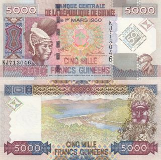 Guinea 5000 Francs (2010) - Commemorative Overprint/p44 Unc