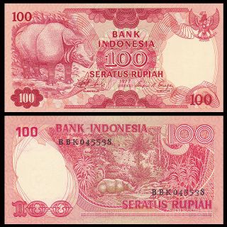 Indonesia 100 Rupiah Banknote,  1977,  P - 116,  Unc,  Asia Paper Money