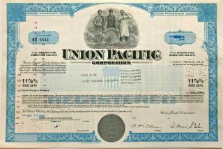 Union Pacific $500,  000 Blue Railroad Bond Certificate