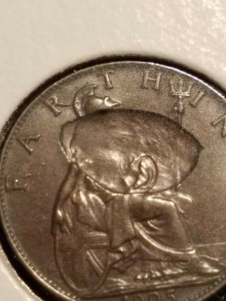 Unique 1905 Brockage British Farthing Error Coin Huge Eye Appeal Lqqk